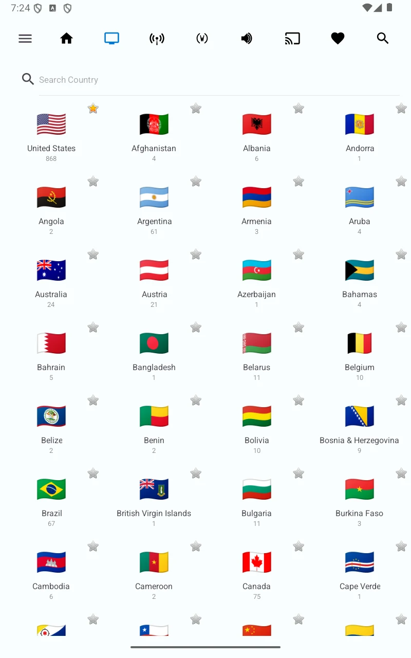 World TV and Radio Stations screenshot